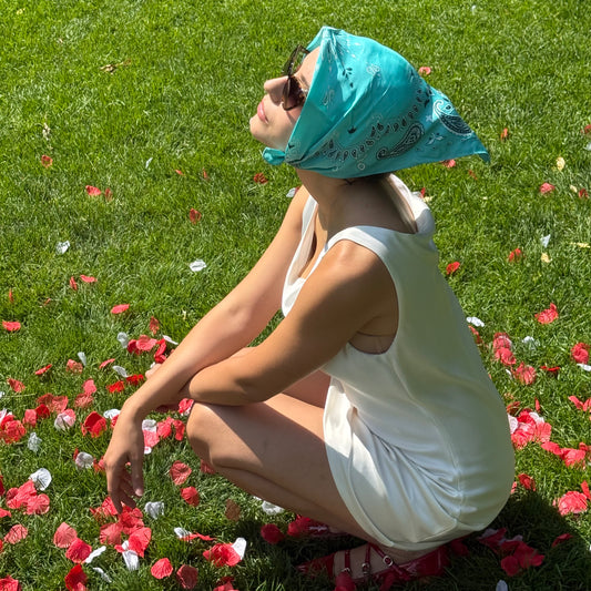 Embroidered Bandana Scarf